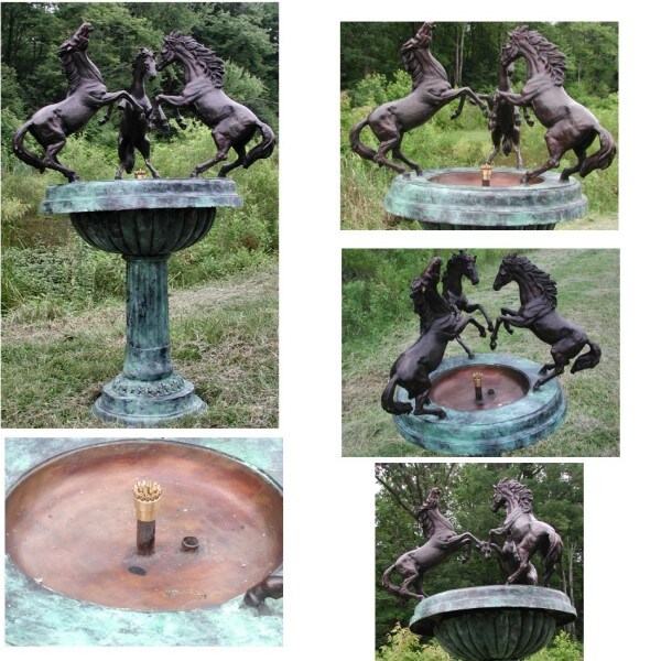 Horse Urn Fountain Grand Scale Garden Decor